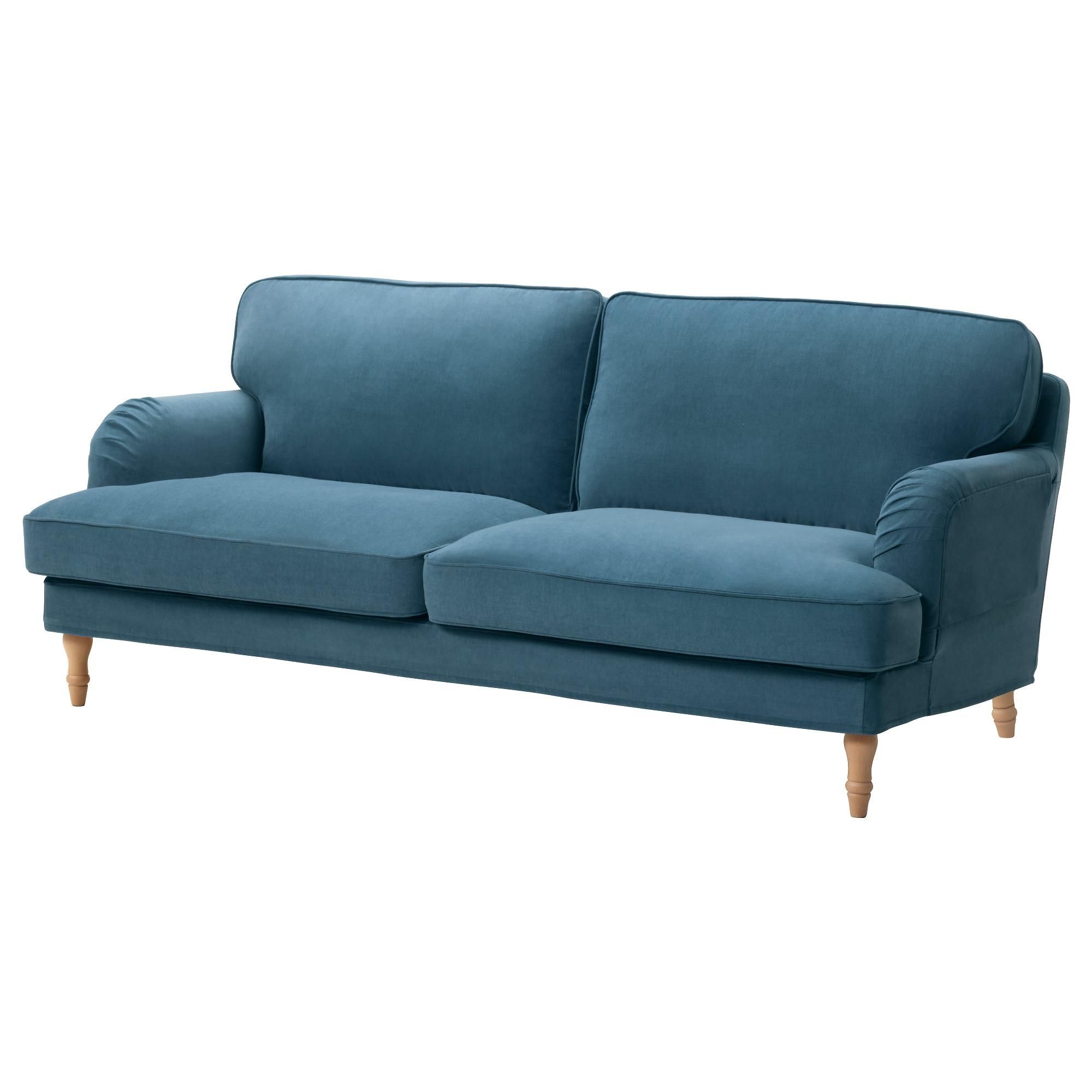Stocksund Sofa – Ljungen Blue, Light Brown – Ikea Intended For Sofas (View 6 of 20)