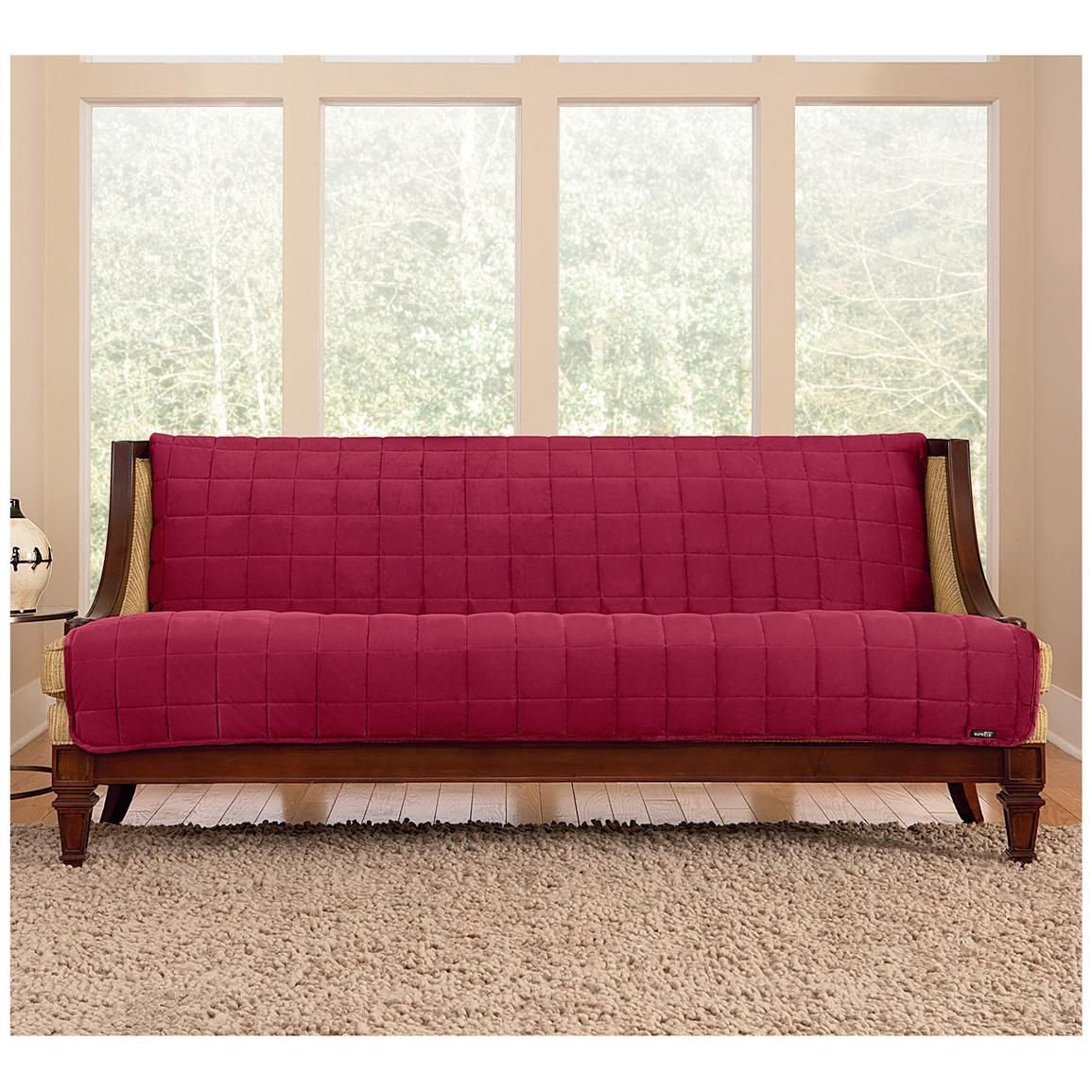 Sure Fit® Quilted Velvet Furniture Friend Armless Sofa Slipcover Regarding Armless Sofa Slipcovers (View 2 of 20)