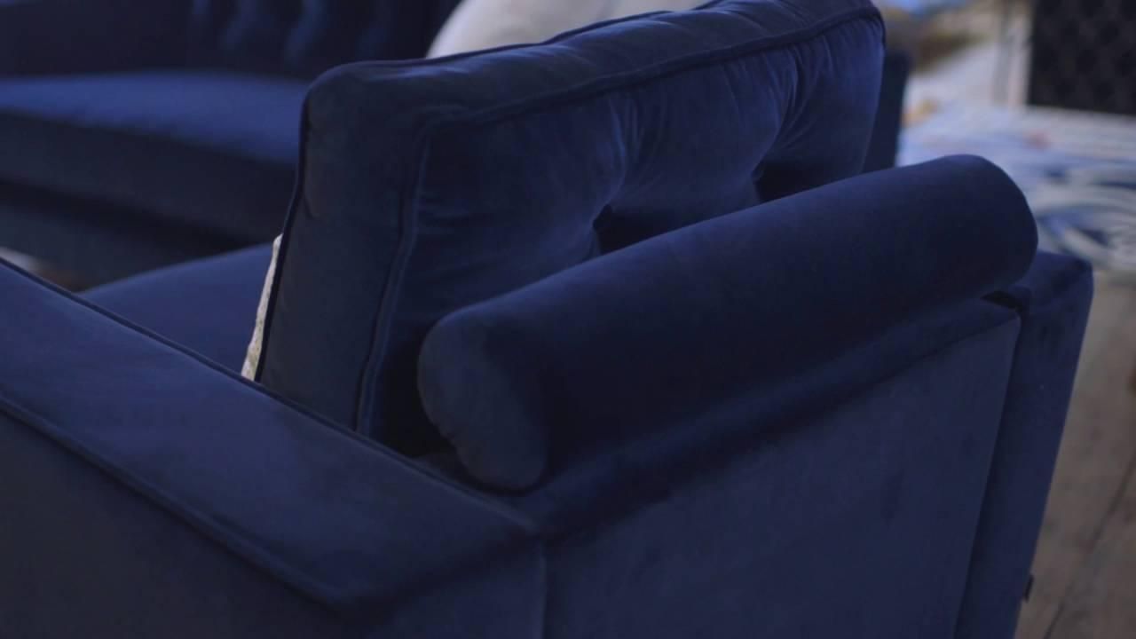 The Heal's Mistral Sofa – Midnight Blue Velvet – Youtube Within Midnight Blue Sofas (View 19 of 20)
