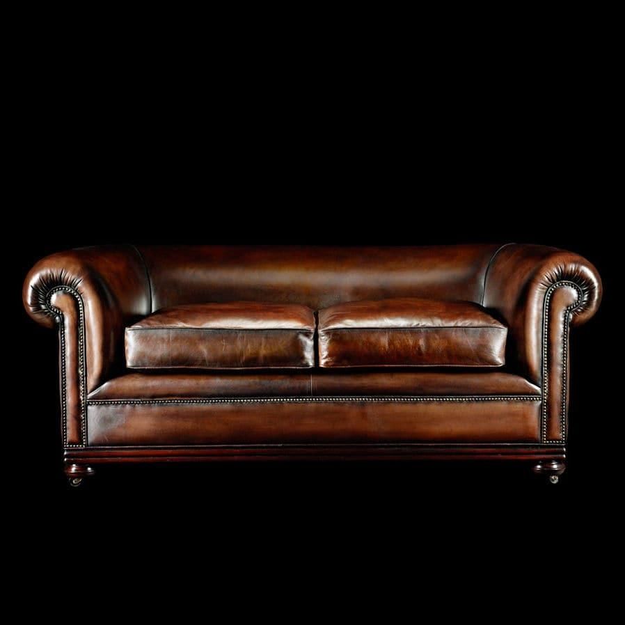 Traditional Sofa / Leather / 2 Seater / On Casters – Charles Within Churchill Sofas (View 20 of 20)