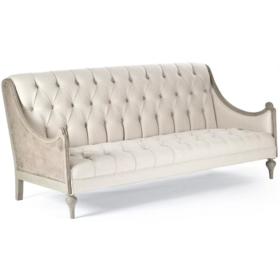 Tufted French Salon Sofa – Vintage French Style For Bench Style Sofas (View 15 of 20)
