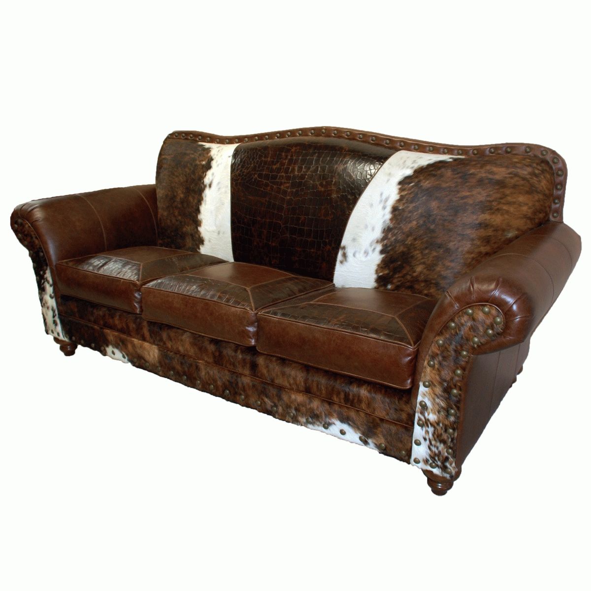 Western Leather Furniture & Cowboy Furnishings From Lones Star Pertaining To Cowhide Sofas (View 1 of 20)