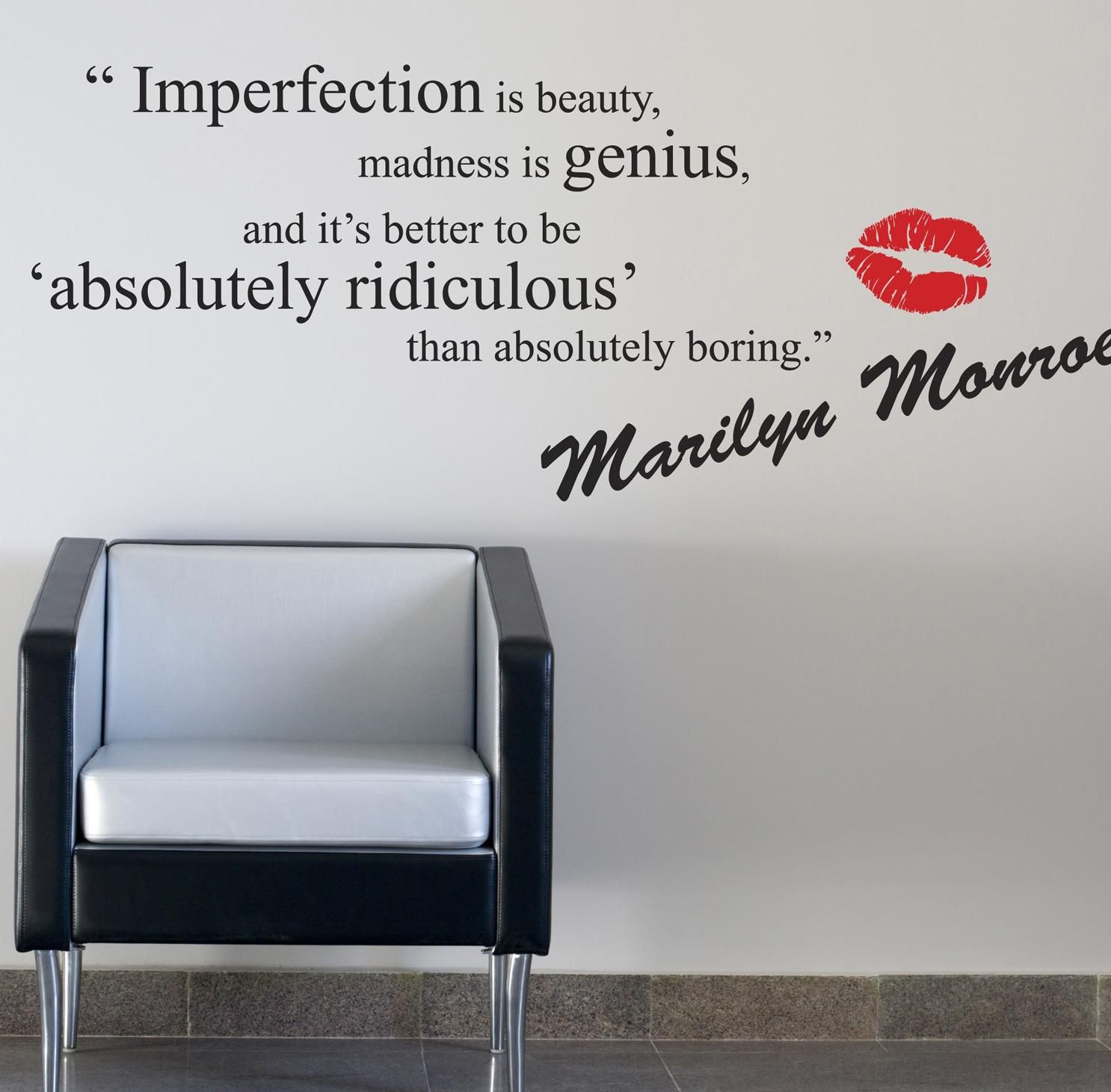 24 Marilyn Monroe Quotes Wall Decals, To Be Absolutely Ridiculous Regarding Marilyn Monroe Wall Art Quotes (View 5 of 20)