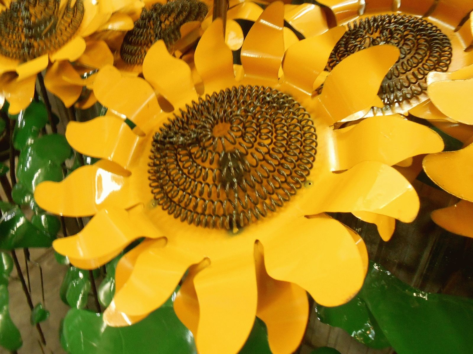 67" Recycled Metal Giant Sunflower Stake – Yard Decor Throughout Metal Sunflower Yard Art (View 10 of 20)