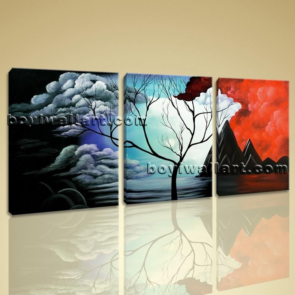 Abstract Landscape Painting Print On Canvas Original Wall Art Framed Intended For Abstract Wall Art (View 5 of 20)