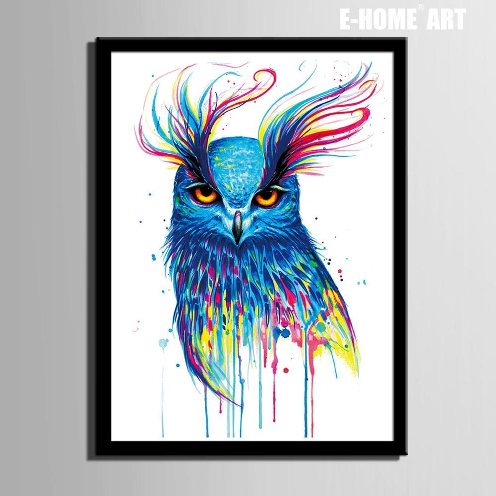 Aliexpress : Buy Hd Colored Owl Framed Canvas Art Print Within Owl Framed Wall Art (View 8 of 20)