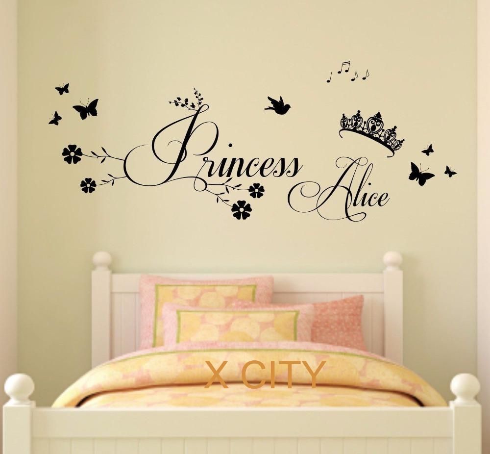Aliexpress : Buy Princess Crown Personalised Name Children With Princess Crown Wall Art (View 16 of 20)