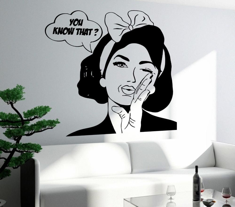Aliexpress : Buy Removable Diy Vinyl Wall Sticker Sexy Girl Regarding Pop Art Wallpaper For Walls (Photo 18 of 20)