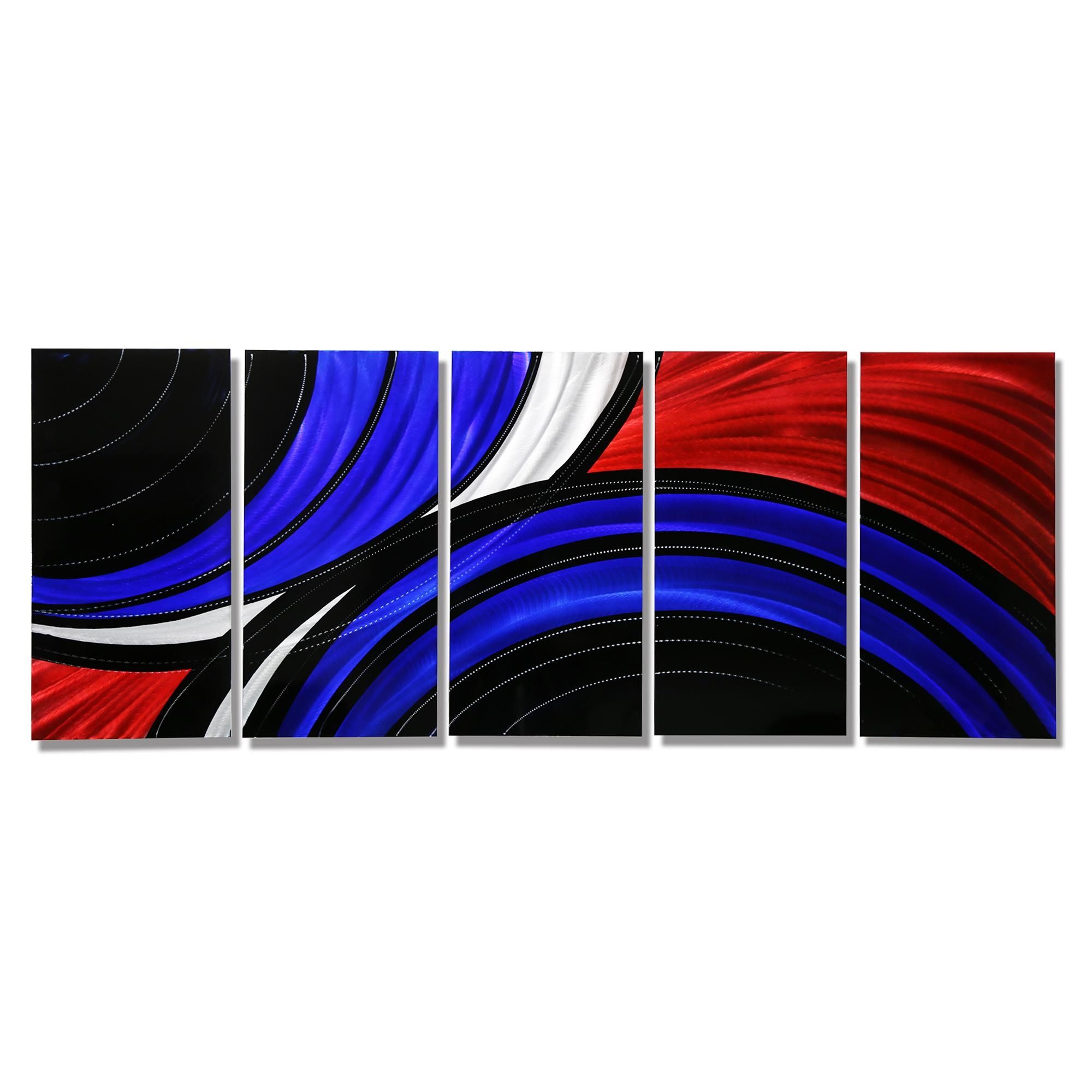 Allegiant – Extra Large Abstract Red, Blue & Black Modern Metal Inside Large Abstract Metal Wall Art (Photo 7 of 20)