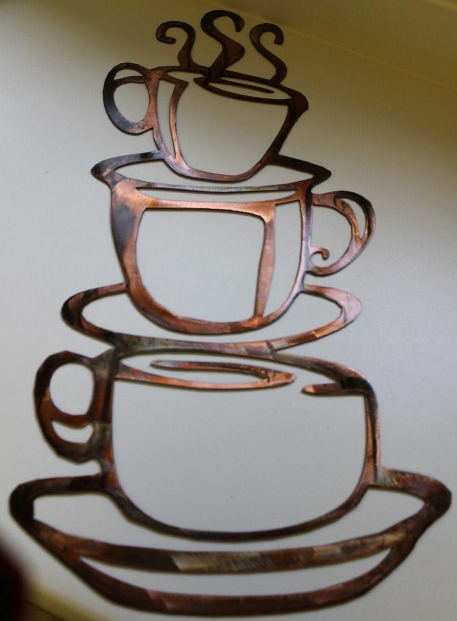 Amazing 3d Metal Coffee Cup Wall Art End Of Trail Circle Metal Throughout Coffee Theme Metal Wall Art (Photo 2 of 20)