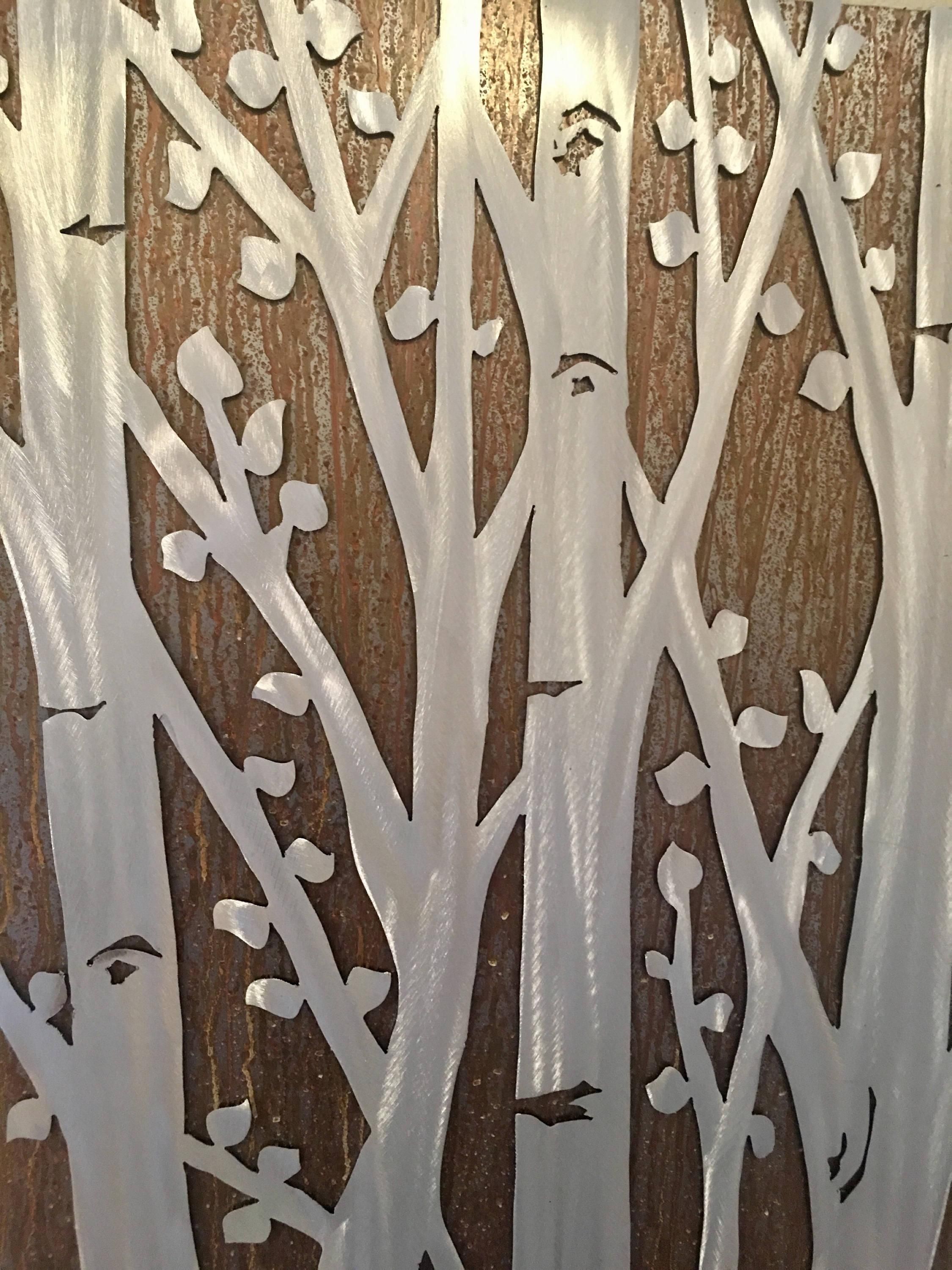 Aspen Trees. Large Metal Wall Art. Wedding Gift For The Couple Inside Aspen Tree Wall Art (Photo 19 of 20)