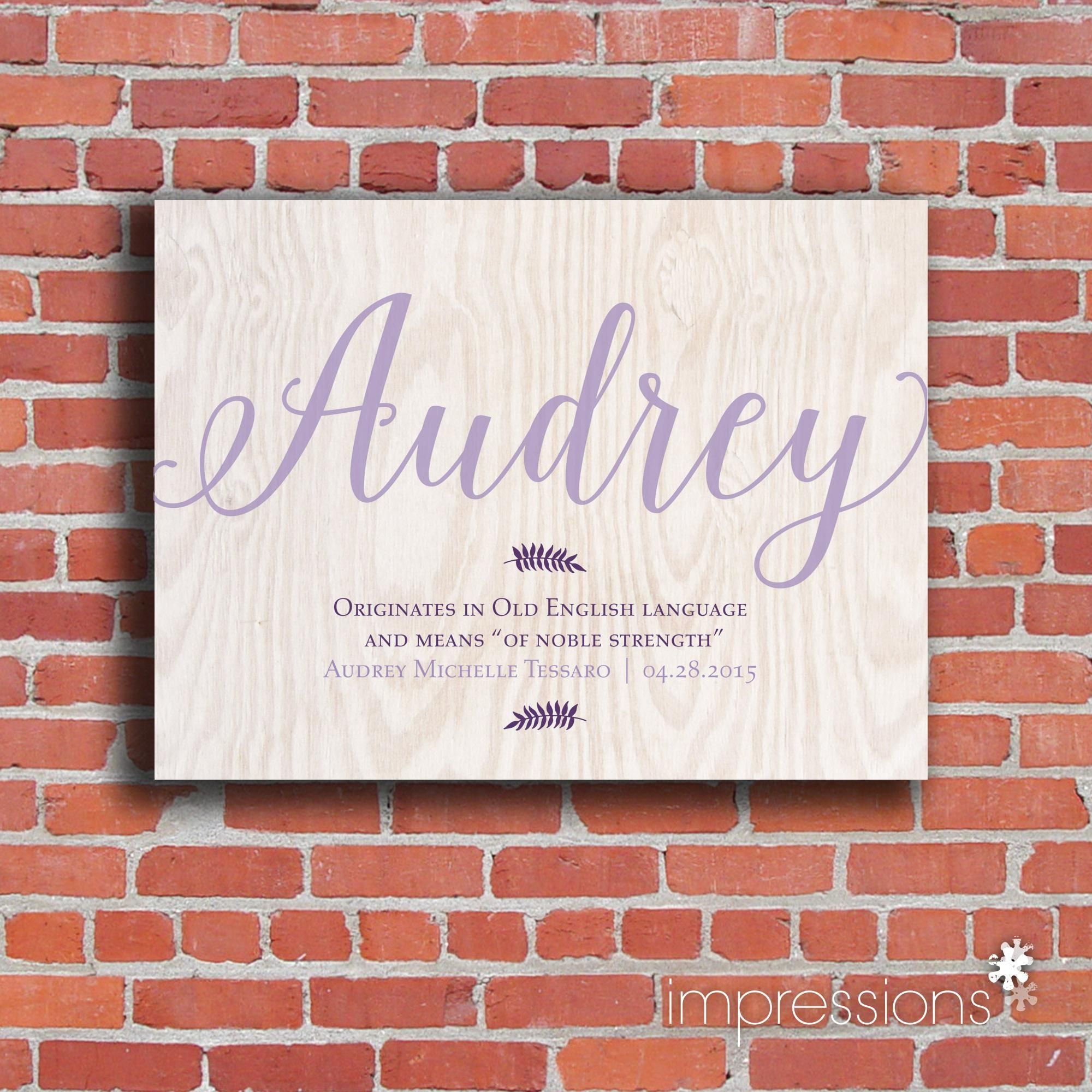 Baby Name Meaning Art Wood Print For Personalized Nursery Wall Art (Photo 12 of 20)