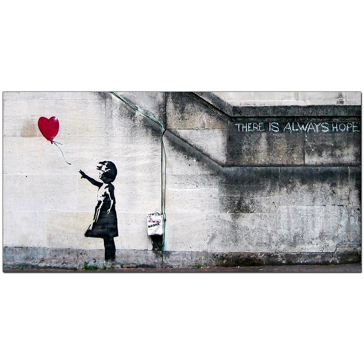 Banksy Large Canvas Prints – Girl With The Red Balloon For Dining Room Pertaining To Banksy Canvas Wall Art (View 1 of 20)