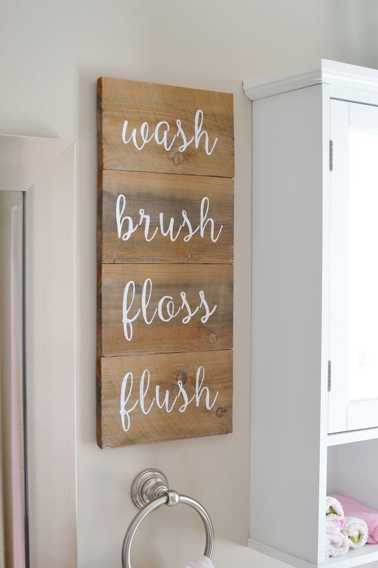 Best 25+ Bathroom Wall Art Ideas On Pinterest | Wall Decor For Intended For Wooden Words Wall Art (View 18 of 20)