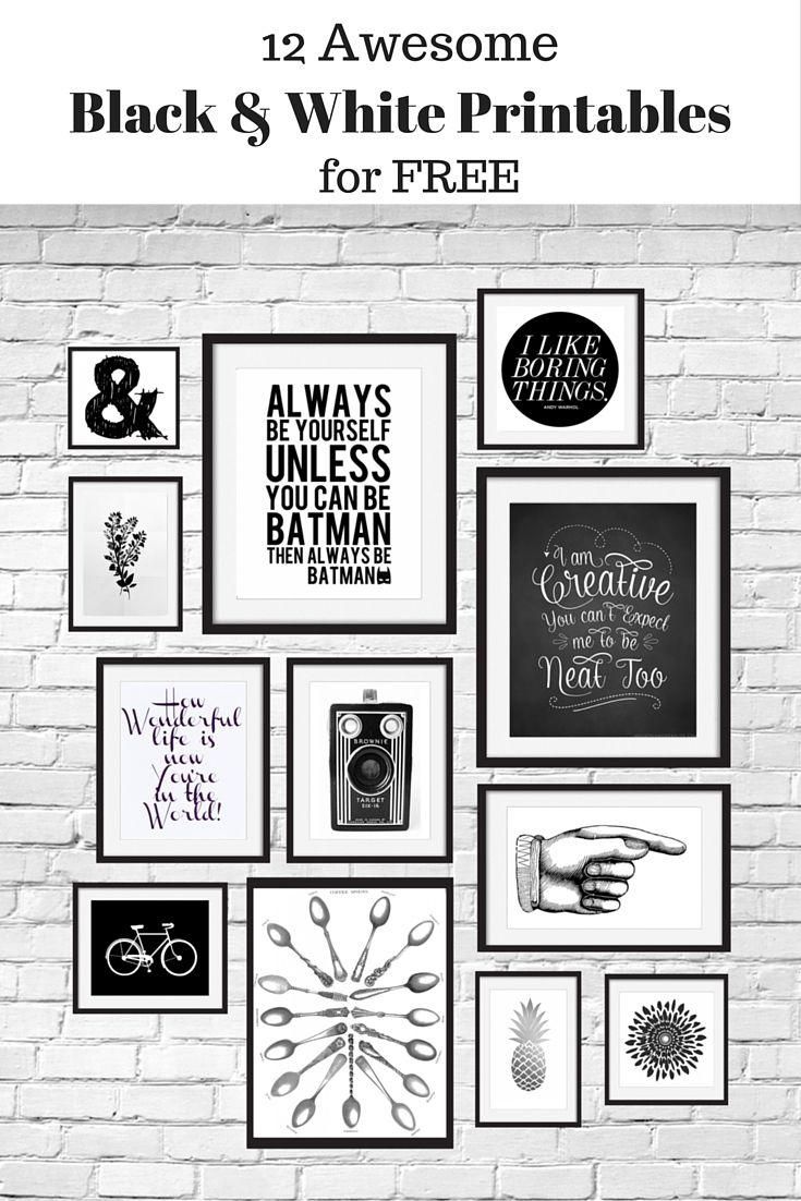 Best 25+ Printable Wall Art Ideas On Pinterest | Diy Framed Wall Within Black And White Wall Art (View 5 of 20)