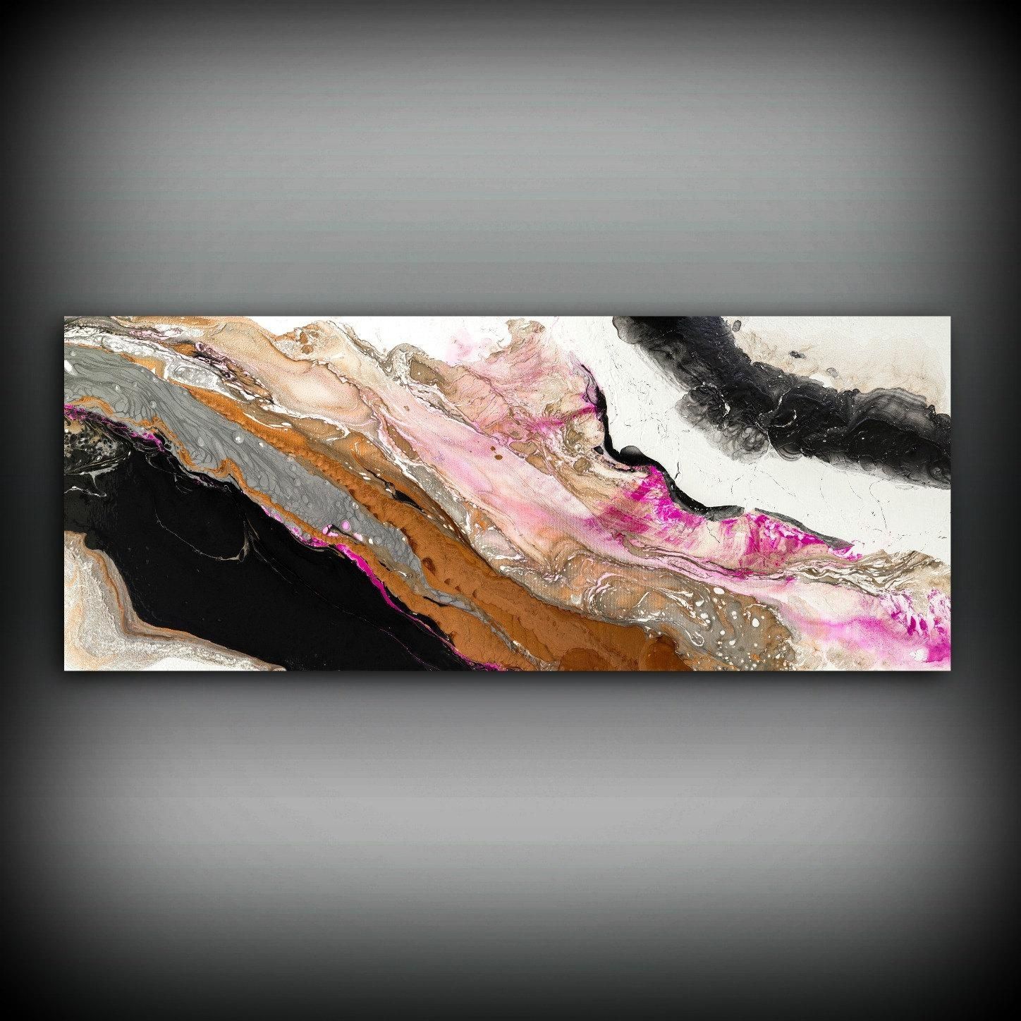 Black And White Art, Pink And Brown Art Prints, Fine Art Prints In Horizontal Canvas Wall Art (Photo 11 of 20)