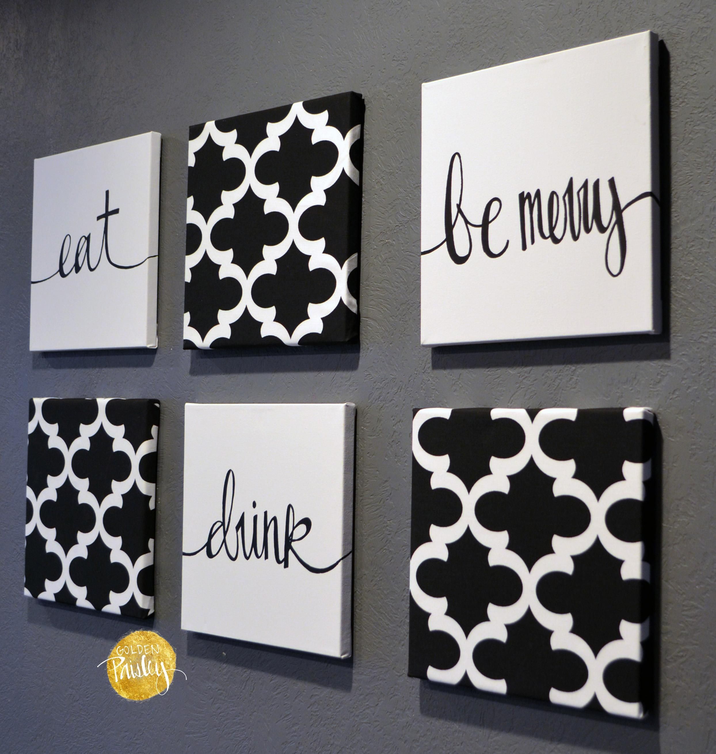 Black And White Moroccan 6 Pack Wall Art For Black And White Wall Art (View 4 of 20)