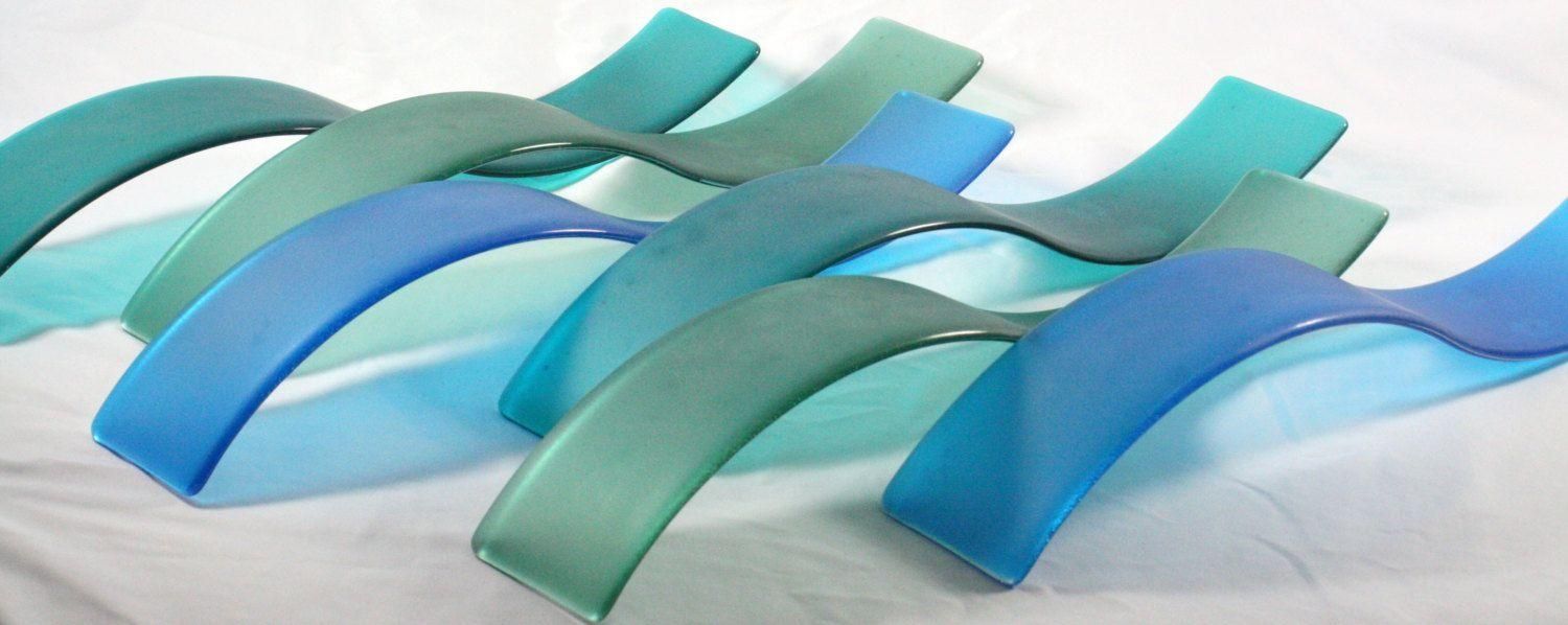 Buy A Hand Crafted Fused Glass Wall Art/ Wave Sculpture  Sea Glass Pertaining To Fused Glass Wall Art (Photo 18 of 20)