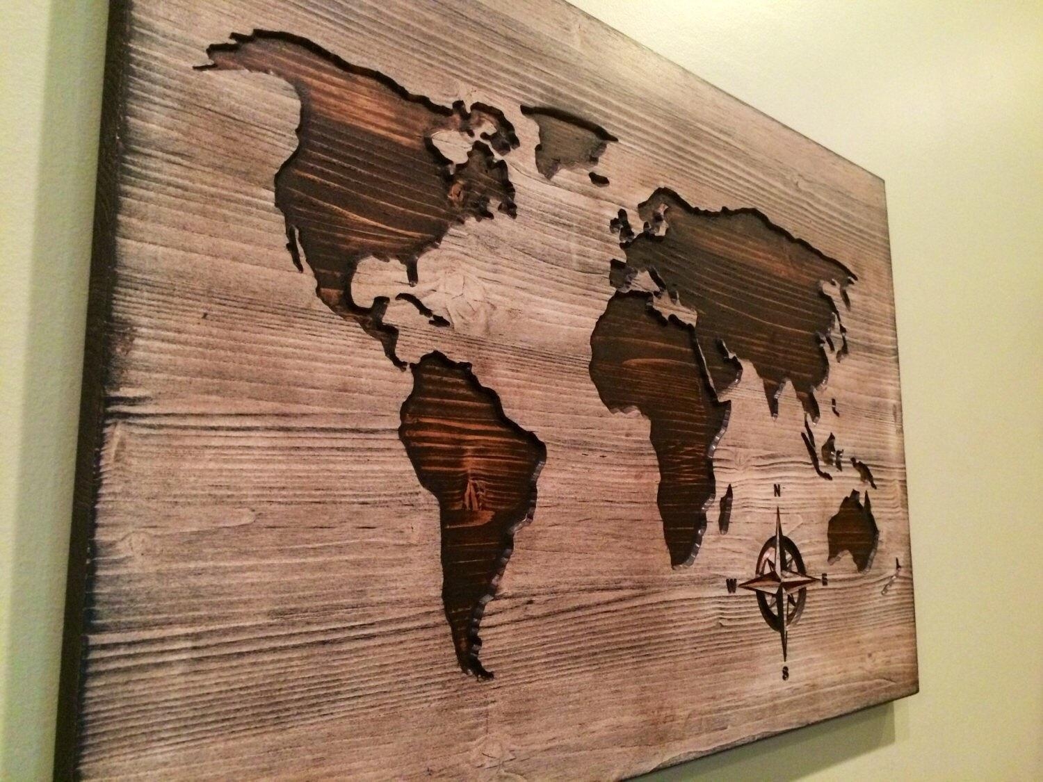 Featured Photo of  Best 20+ of Wooden World Map Wall Art