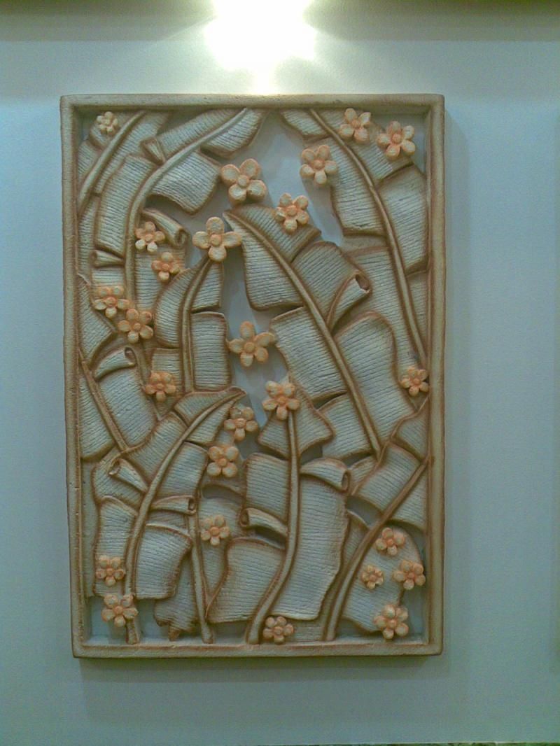 Ceramic Flower And Leaves Wall Art – Dainte' Inc (View 18 of 20)