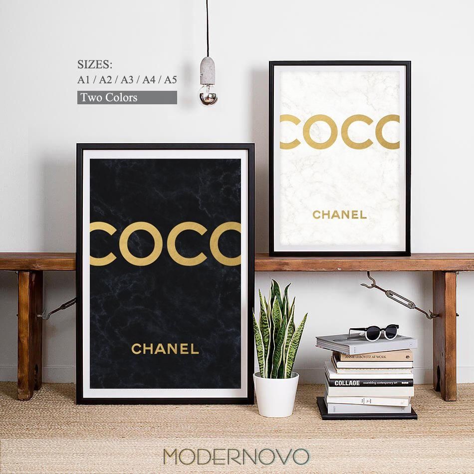 Coco Chanel Coco Logo Coco Chanel Logo Bedroom Decor Coco In Versace Wall Art (View 10 of 20)