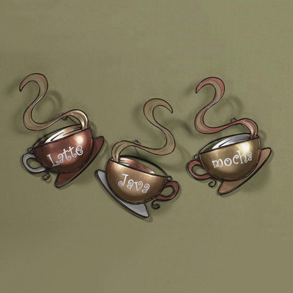 Coffee House Cup Design Mug Latte Java Mocha Metal Wall Art Home Regarding Cafe Latte Kitchen Wall Art (Photo 1 of 20)