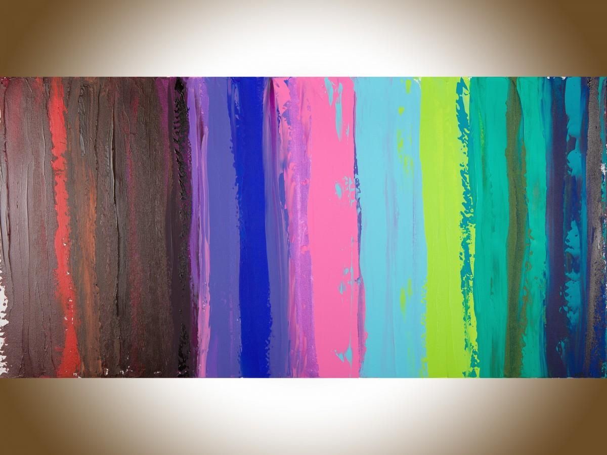 Colorful Abstract 1qiqigallery 48"x24" Original Modern Throughout Red And Turquoise Wall Art (View 3 of 20)