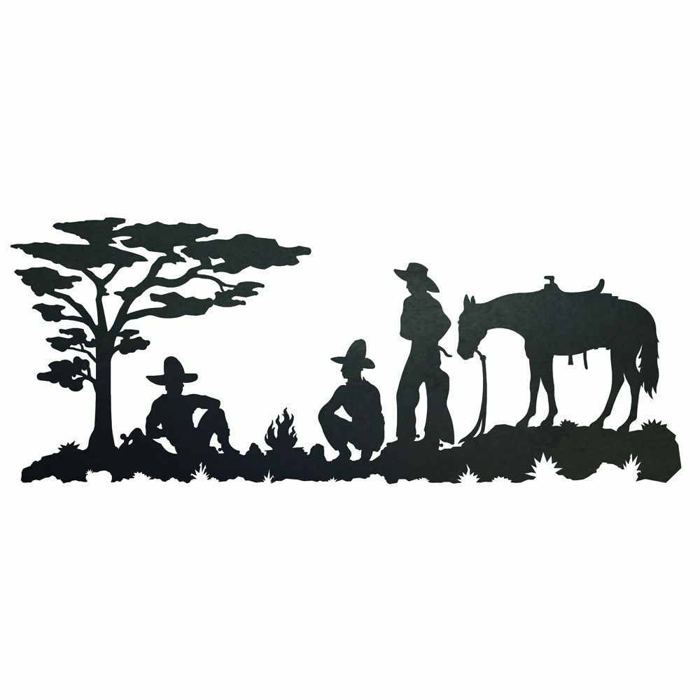 Cowboy Camp Metal Wall Art With Regard To Western Metal Art Silhouettes (View 6 of 20)