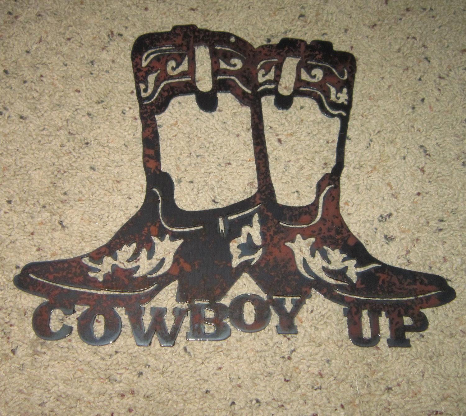 Cowboy Up Metal Art Cowboy Art Western Art Country Home With Regard To Country Metal Wall Art (View 1 of 20)