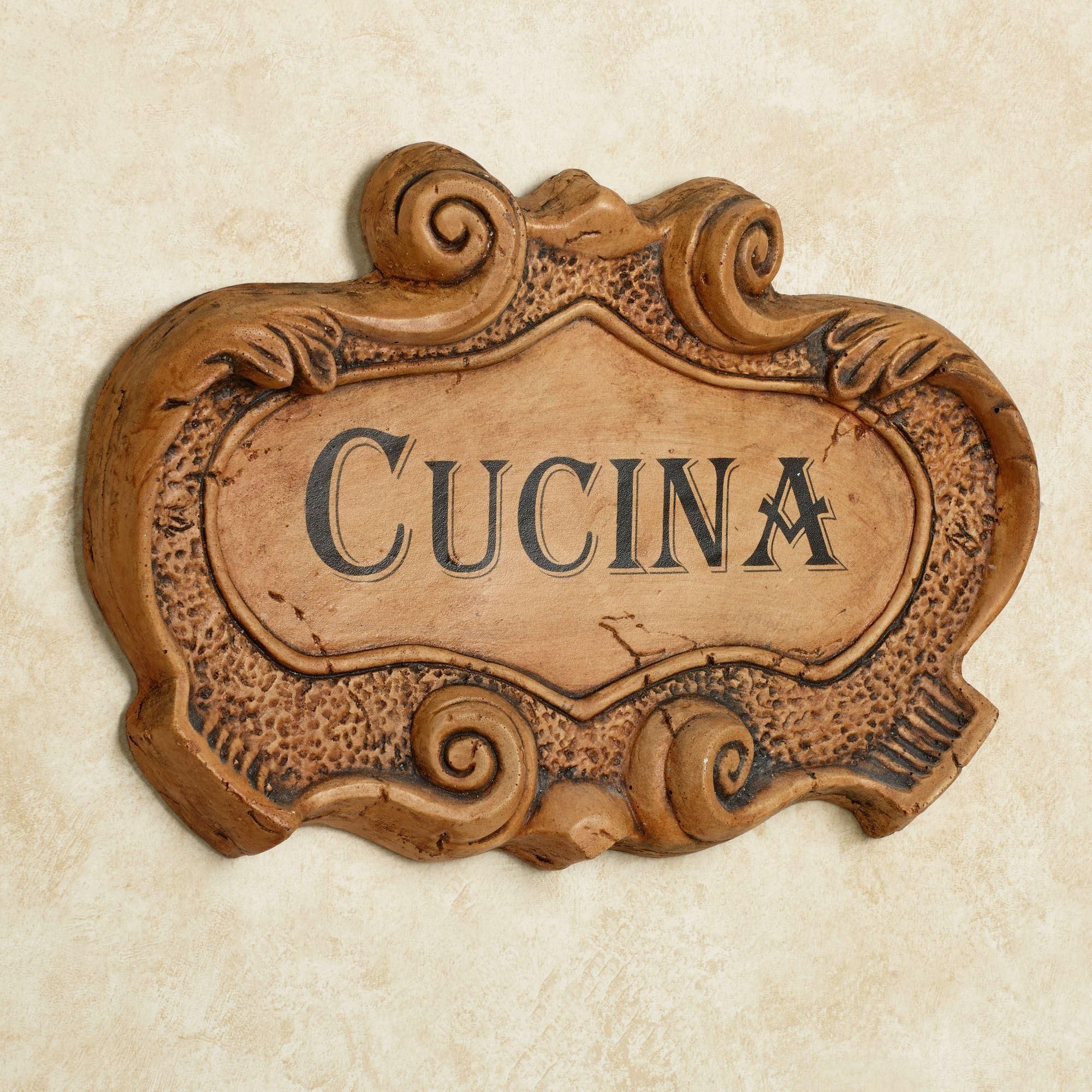 Cucina Italian Kitchen Wall Plaque Pertaining To Cucina Wall Art Decors (View 1 of 20)