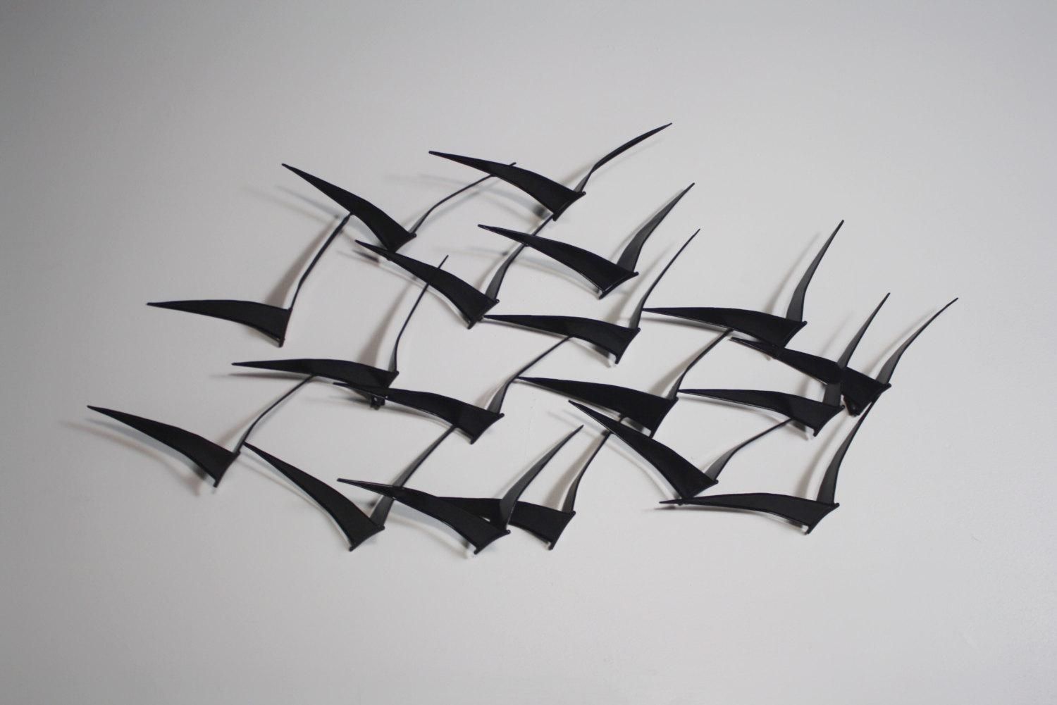 Curtis Jere “birds In Flight” Wall Art Sculpture Metalwork For Throughout Artisan Metal Wall Art (Photo 6 of 20)