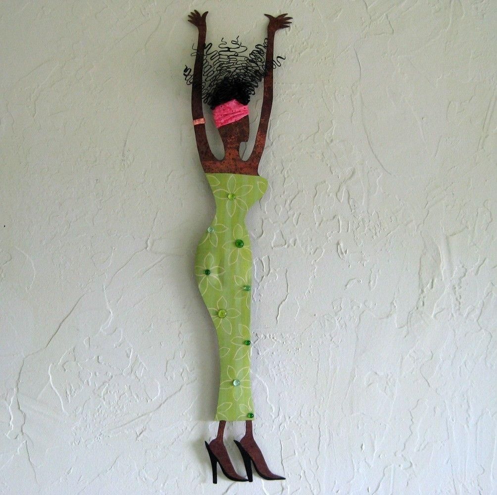 Custom Made Handmade Upcycled Metal Exotic African Lady Wall Art Intended For African Metal Wall Art (View 5 of 20)