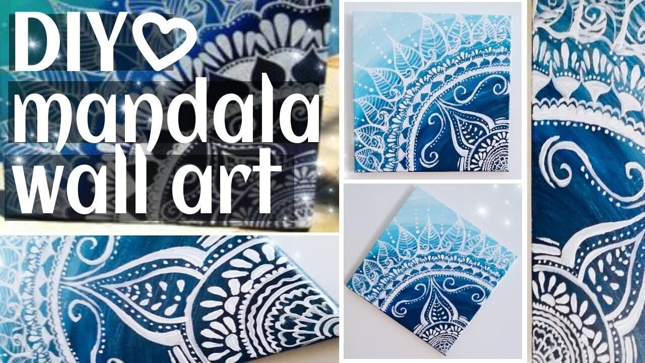 Diy. Mandala Wall Art / Summer Room Decor! – Youtube With Regard To Blue And White Wall Art (Photo 9 of 20)