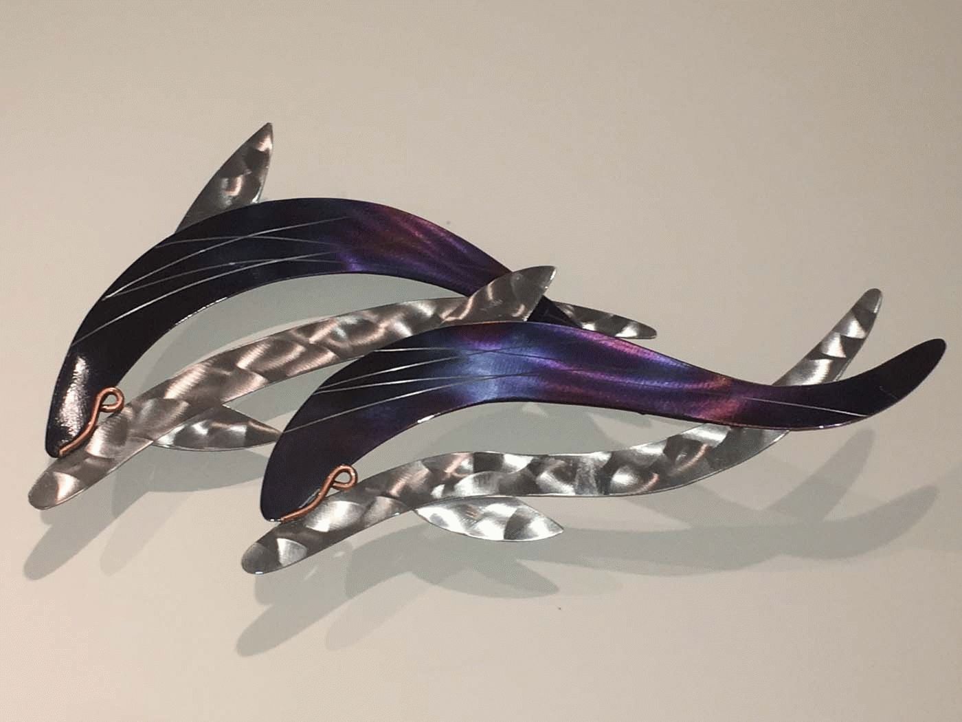 Double Dolphins Metal Wall Art With Regard To Dolphin Metal Wall Art (View 1 of 20)