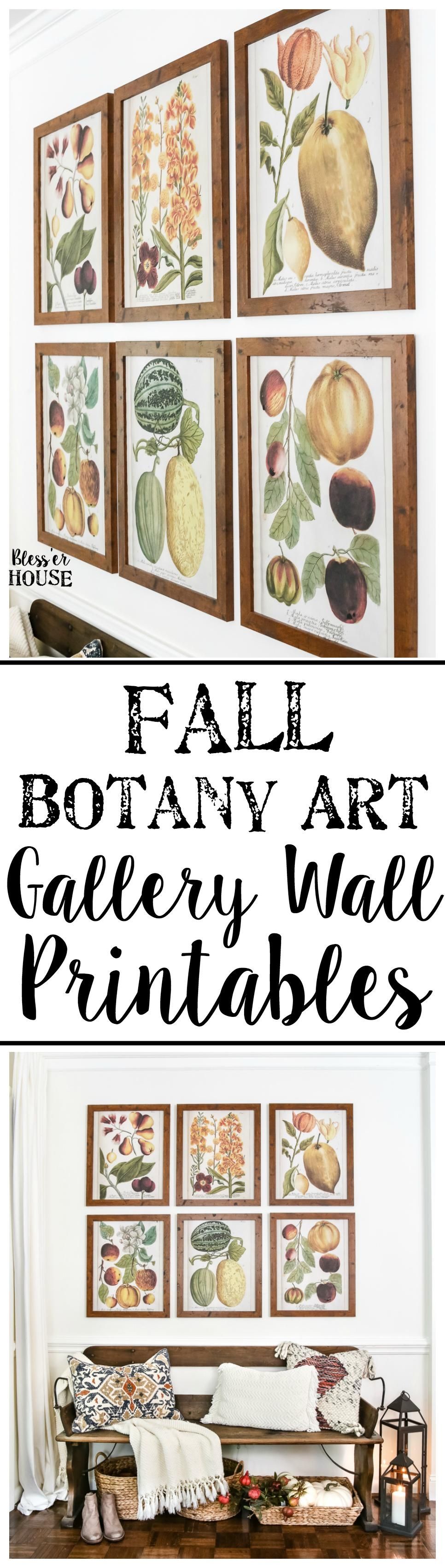 Fall Botany Art Gallery Wall Printables – Bless'er House Pertaining To Autumn  Inspired Wall Art (View 1 of 20)