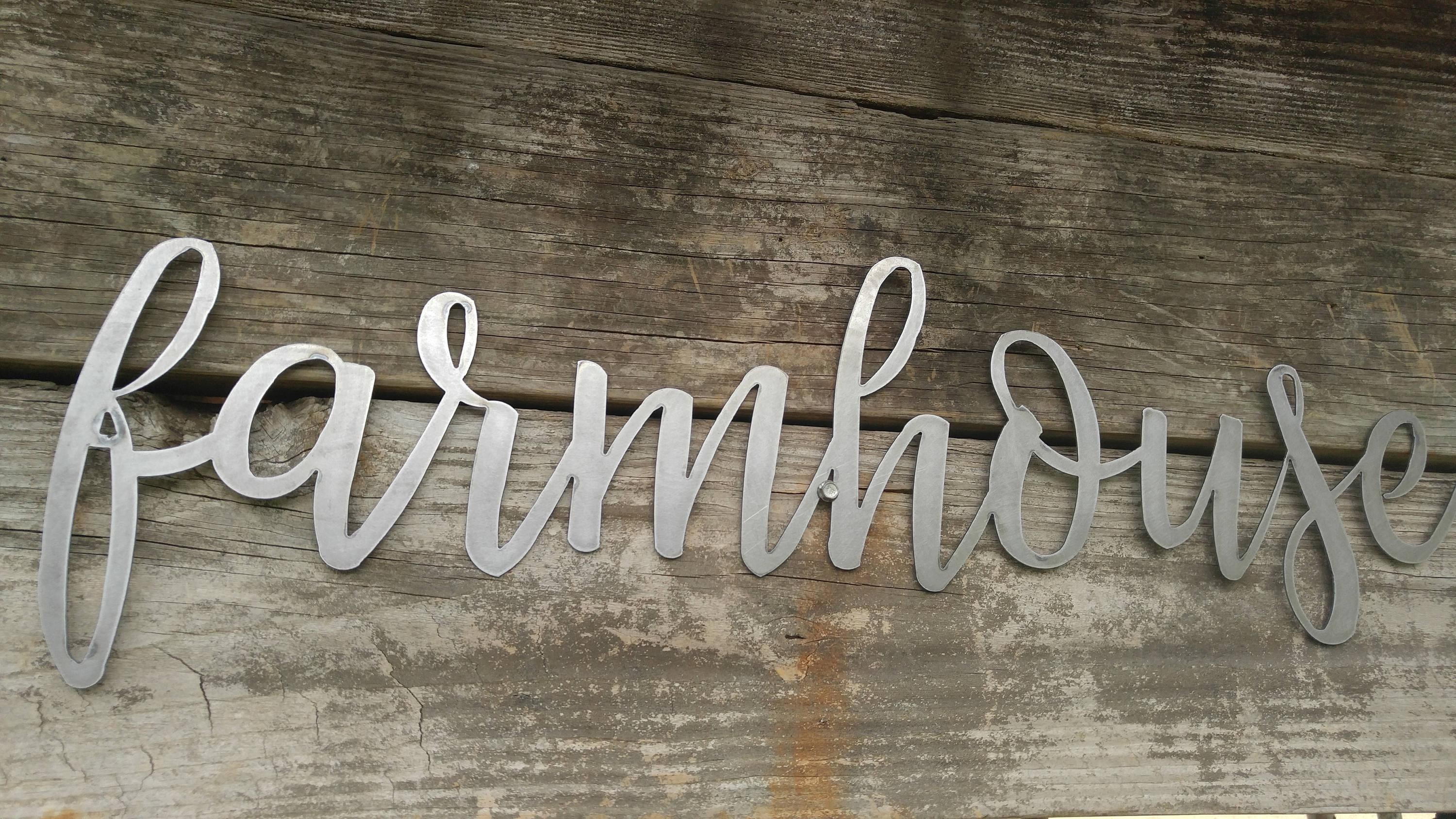 Farmhouse Metal Sign, Farmhouse Word Art, Metal Words, Rustic Wall With Regard To Metal Word Wall Art (View 15 of 20)