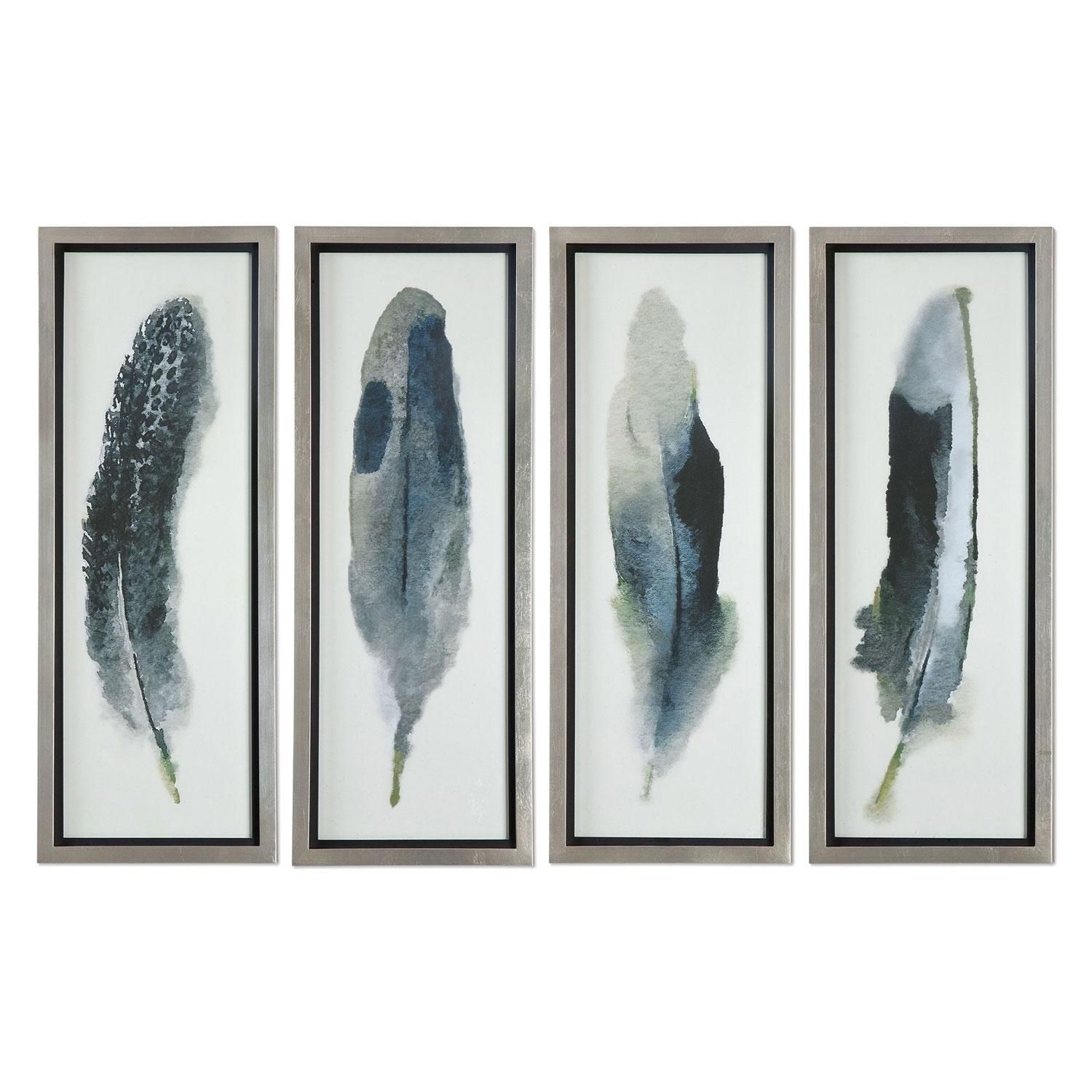 Feathered Beautygrace Feyock: 14 X 38 Inch Wall Art, Set Of Throughout Uttermost Metal Wall Art (View 18 of 20)
