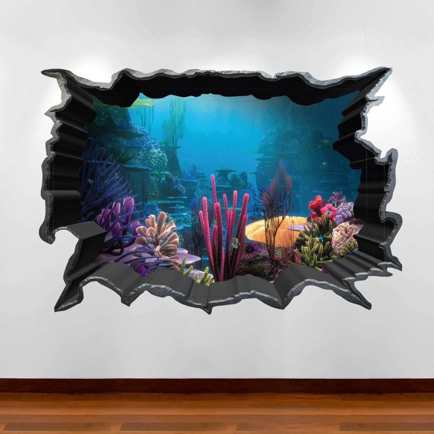 Finding Nemo Aquarium 3d Wall Art Sticker Decal Boy Girl Intended For 3d Wall Art (View 13 of 20)
