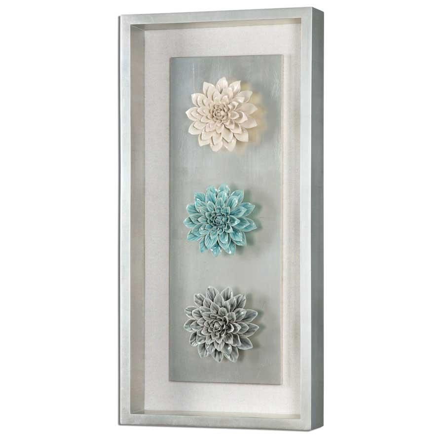Florenza Ceramic Floral Shadow Box Wall Art Uttermost 14553 Pertaining To Ceramic Flower Wall Art (View 11 of 20)