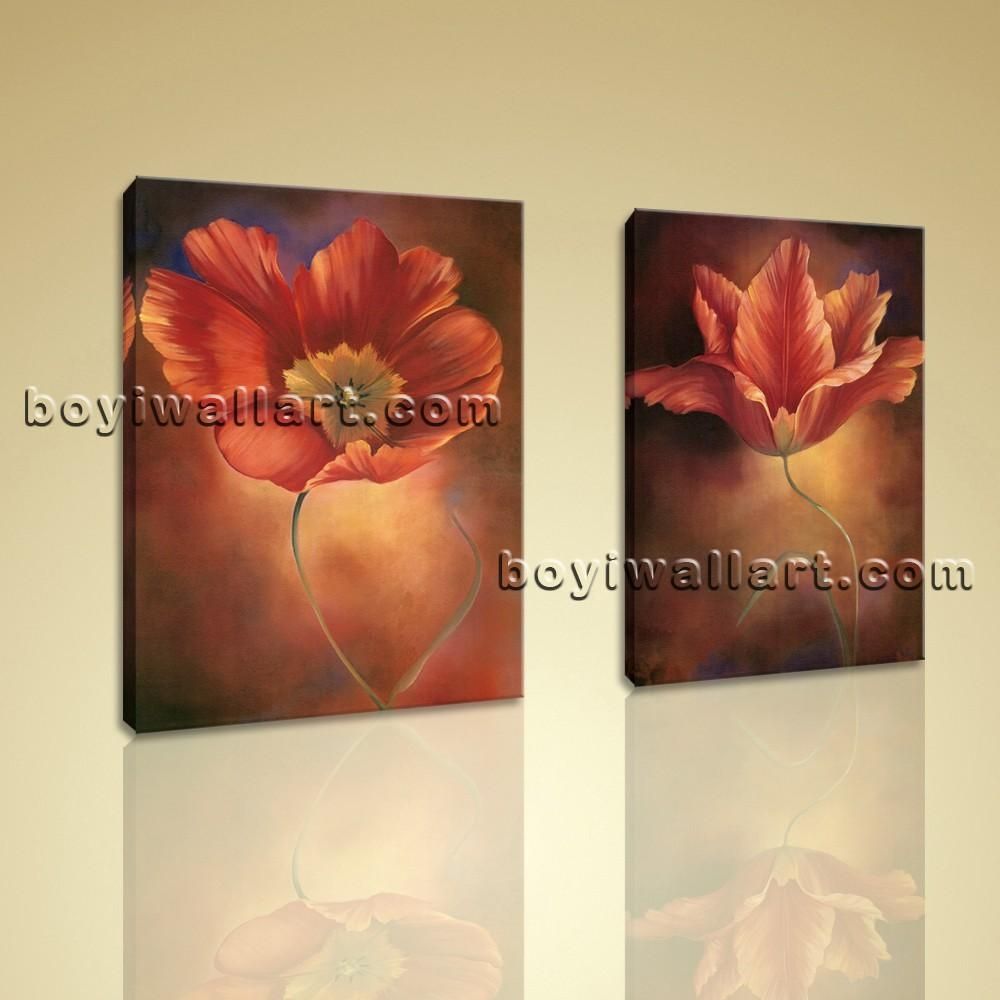 Framed Abstract Floral Giclee Prints On Canvas Wall Art For Living Regarding Abstract Canvas Wall Art (Photo 8 of 20)