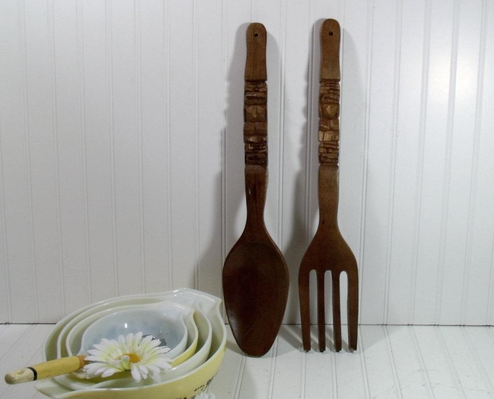 Have You Ever Seen A Giant Wooden Spoon And Fork On A Wall In Real In Big Spoon And Fork Decors (Photo 1 of 20)