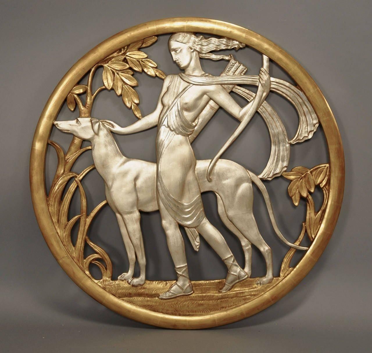 Important Art Deco Mythological Gilt Wall Plaque For Sale At 1stdibs Pertaining To Art Deco Metal Wall Art (View 19 of 20)