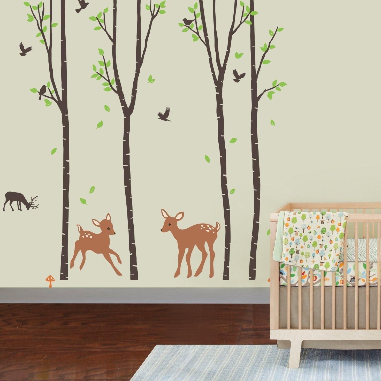 Kids Room. Wall Decal Ideas For Wall Decorations: Animal And Trees For Wall Art Deco Decals (Photo 8 of 20)