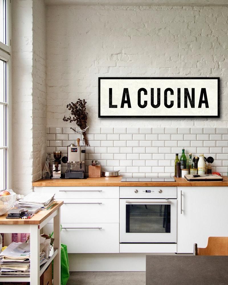 La Cucina Sign Kitchen Sign Italian Kitchen Decor Tuscan Within Cucina Wall Art Decors (View 13 of 20)