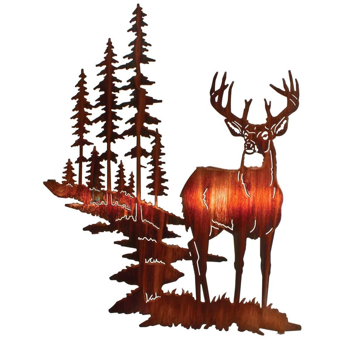 Lazart® Whitetail Deer Wall Art, Honey Pinion – 207990, Wall Art For Lazart Metal Art (View 11 of 20)