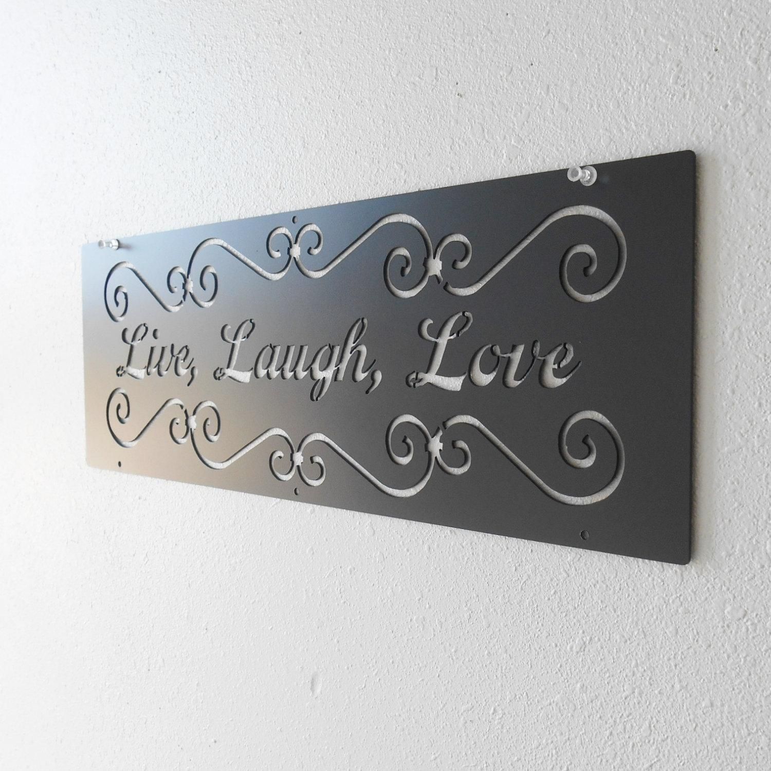 Live Laugh Love / Metal Art / Wall Decoration / Metal Sign / Home Regarding Live Laugh Love Wall Art Metal (View 4 of 20)