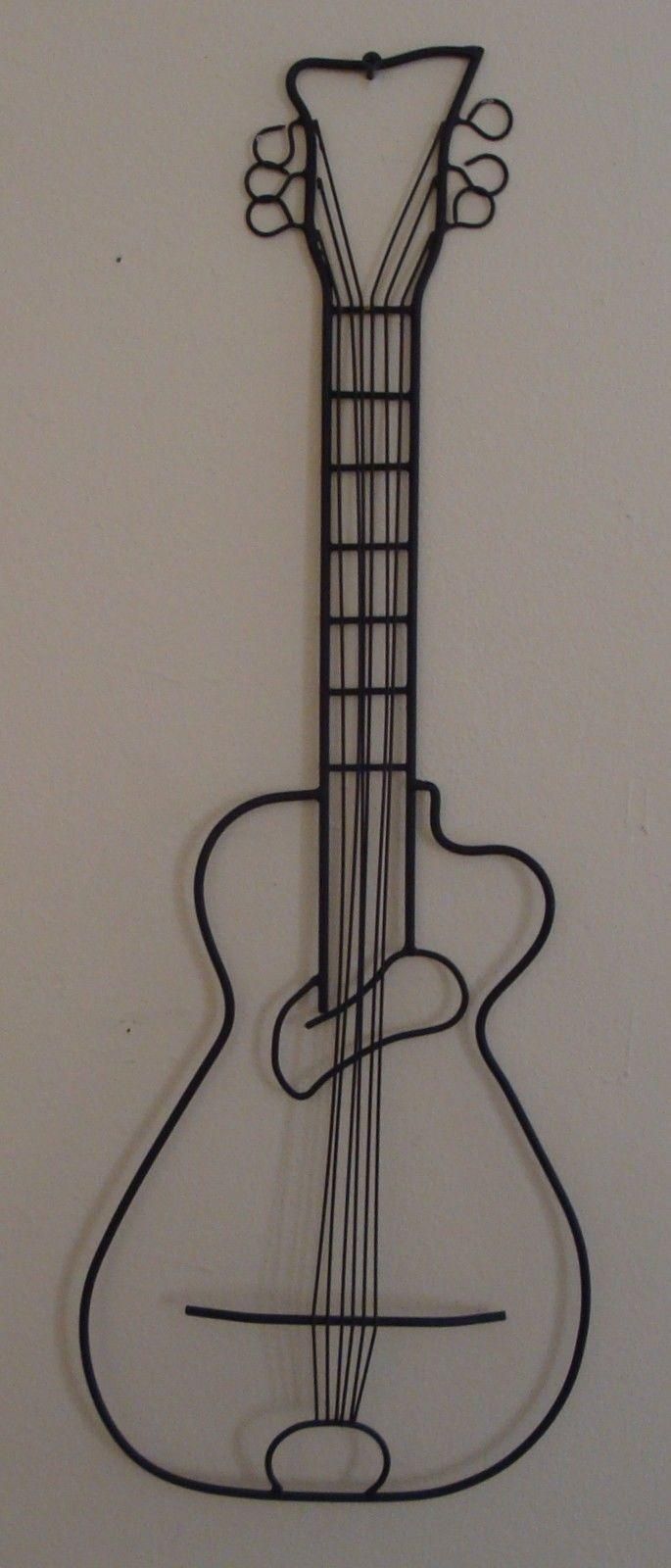 Lot Of Mid Century 1960's Metal Musical Instrument Wall Art With Guitar Metal Wall Art (View 4 of 20)