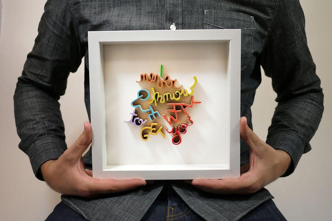 Made Us Look: Custom Hand Cut Wooden Word Wall Art | Brit + Co Intended For Wooden Word Wall Art (View 1 of 20)