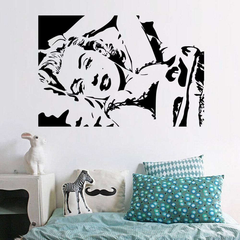 Marilyn Monroe's Sleeping Pose Wall Art Mural Decor Sexy Monroe Regarding Marilyn Monroe Wall Art (View 8 of 20)