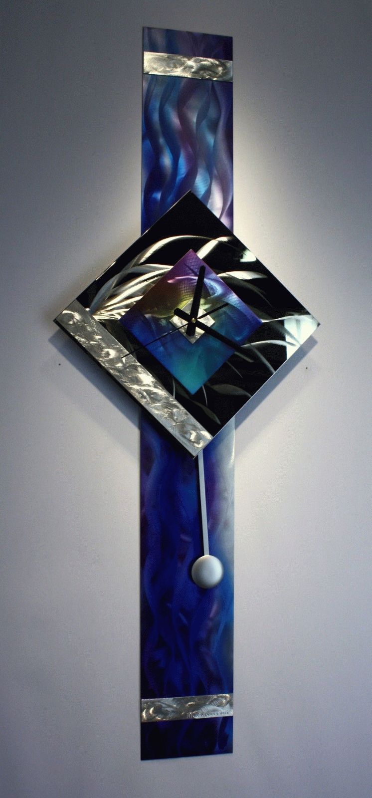 Modern Metal Wall Art Pendulum Clock, Abstract Sculpture Decor With Regard To Abstract Wall Art With Clock (Photo 7 of 20)